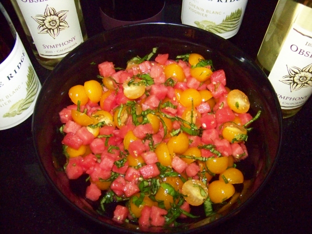 Tomato Watermelon Basil Salad
